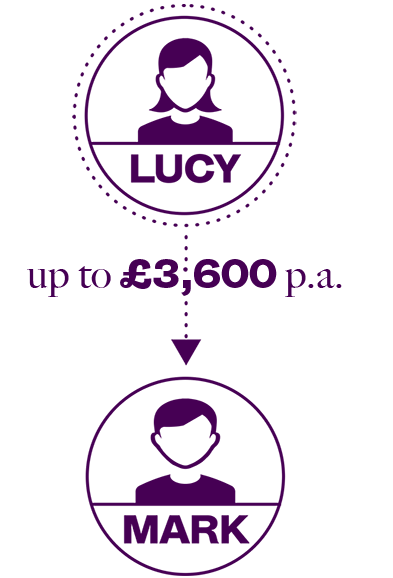 Lucy could contribute up to £3,600 p.a. gross into her grandson's plan